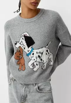 Джемпер ROUND NECK Bershka, серый