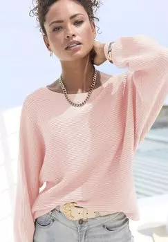 Джемпер RUNDHALS LASCANA, светло-розовый