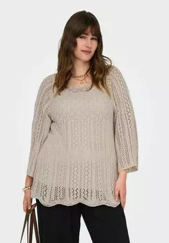 Джемпер RUNDHALS ONLY Carmakoma, бежевый