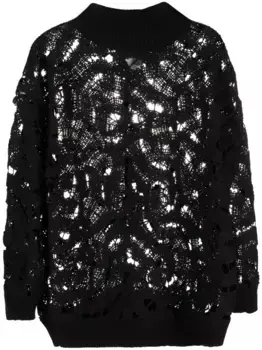 Джемпер рыхлой вязки с высоким воротником Fabiana Filippi, черный
