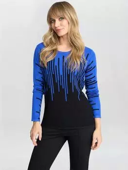Джемпер с эффектом полоски Gina Bacconi, цвет Black/Blue