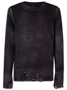 Джемпер с эффектом потертости Avant Toi, серый