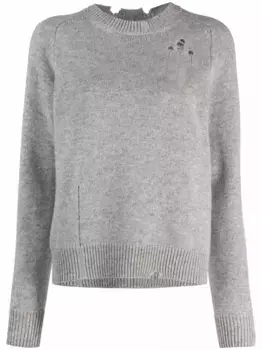 Джемпер с эффектом потертости и разрезами MAISON MARGIELA, серый