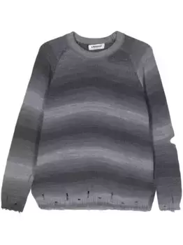 Джемпер с эффектом потертости и вырезами A PAPER KID, серый