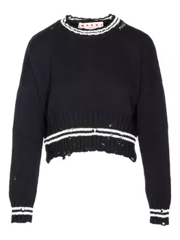 Джемпер с эффектом потертости Marni, черный