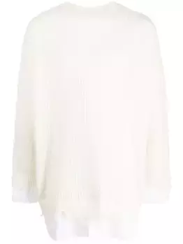 Джемпер с эффектом потертости MM6 Maison Margiela, белый