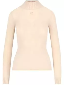 Джемпер с аппликацией-логотипом Courrges, розовый