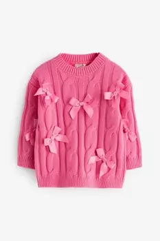 Джемпер с бантом 3D для девочек River Island, розовый