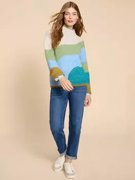 Джемпер с цветными блоками Daisy White Stuff, зеленый/мульти