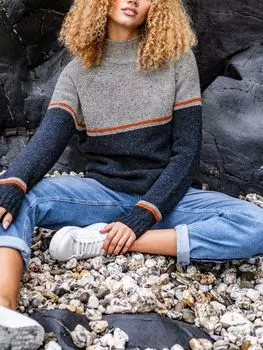 Джемпер с цветными блоками из фетра Celtic & Co., темно-синий