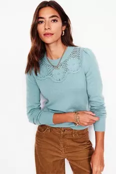 Джемпер с цветочным принтом Boden, синий