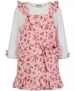 Джемпер с цветочным принтом и комплект через плечо из 3 предметов для малышей и маленьких девочек Blueberi Boulevard, розовый