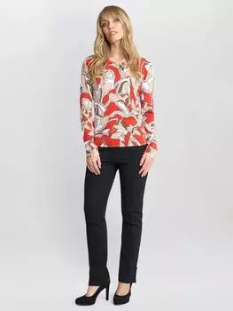 Джемпер с цветочными стразами от jadelyn Gina Bacconi, цвет Orange/Multi