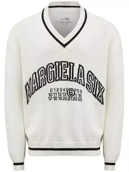 Джемпер с декором numbers MM6 Maison Margiela, белый