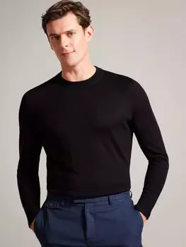 Джемпер с длинными рукавами и круглым вырезом Carnby Ted Baker, темно-синий