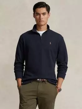 Джемпер с длинными рукавами и полумолнией Polo Ralph Lauren, темно-синий