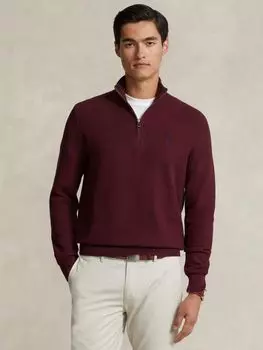 Джемпер с длинными рукавами и полумолнией Polo Ralph Lauren, красный