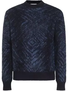 Джемпер с геометричным принтом Piacenza Cashmere, синий