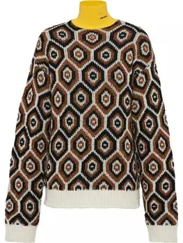 Джемпер с геометричным узором Prada, красный