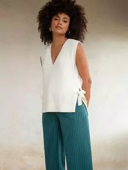 Джемпер с гербовой накидкой по бокам и завязками Ro&Zo, естественный