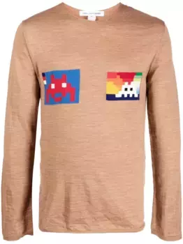 Джемпер с графичным принтом Comme Des Garons Shirt, коричневый