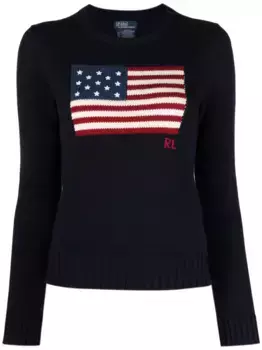 Джемпер с графичным принтом POLO RALPH LAUREN, синий