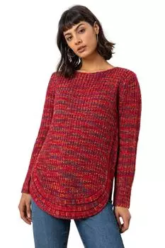 Джемпер с изогнутой строчкой по краю Roman, красный