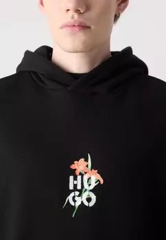 Джемпер с капюшоном DIBLOSSOMY HUGO, черный
