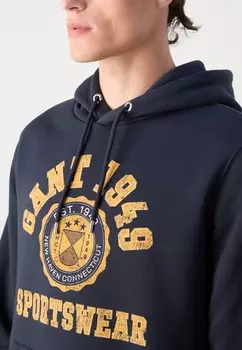 Джемпер с капюшоном FRONT GRAPHIC HOODIE GANT, темно-синий