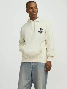 Джемпер с капюшоном GEDRUCKT Jack & Jones, цвет Antique White