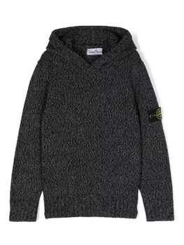 Джемпер с капюшоном и нашивкой Compass Stone Island Junior, синий