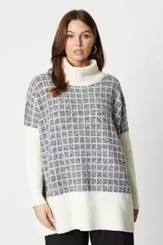 Джемпер с контрастным воротником и люрексом Debenhams, белый