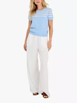 Джемпер с коротким рукавом в полоску от уллы A-VIEW, цвет Light Blue/White