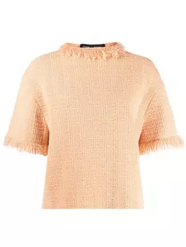 Джемпер с короткими рукавами и бахромой Proenza Schouler, оранжевый