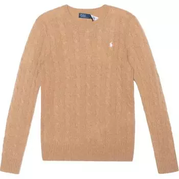 Джемпер с косами и вышивкой «Пони» Polo Ralph Lauren, Camel