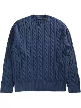 Джемпер с косой вязкой POLO RALPH LAUREN, синий