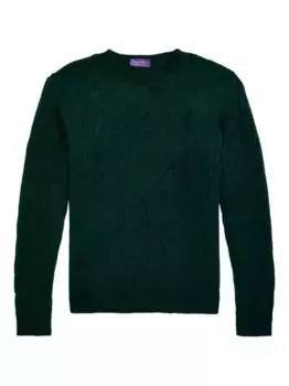 Джемпер с косой вязкой Ralph Lauren Purple Label, зеленый