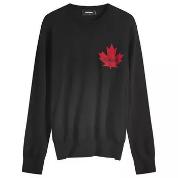 Джемпер с круглым вырезом D2 Leaf Dsquared2, черный