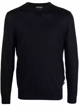 Джемпер с круглым вырезом EMPORIO ARMANI, синий