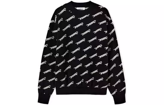 Джемпер с круглым вырезом и интарсией логотипа AMBUSH, черный