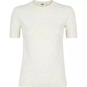 Джемпер с круглым вырезом и короткими рукавами FENDI, темно-серый