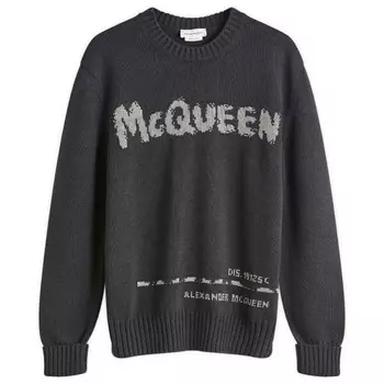 Джемпер с круглым вырезом и логотипом Grafitti Alexander Mcqueen, черный