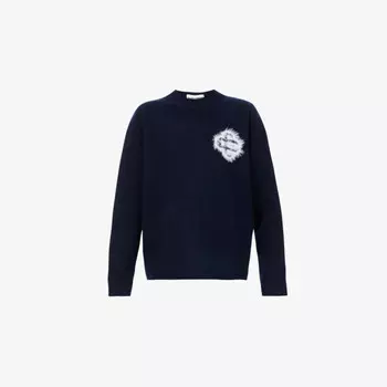 Джемпер с круглым вырезом и принтом «Пушистая эмблема» The Couture Club, синий