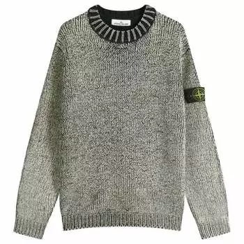 Джемпер с круглым вырезом и принтом ручной работы Stone Island, черный