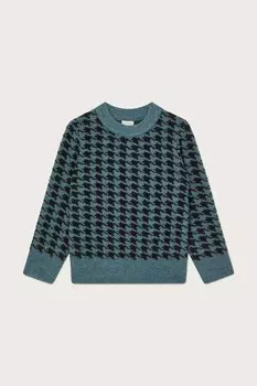 Джемпер с круглым вырезом и узором «гусиная лапка» Monsoon, синий