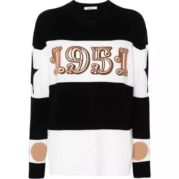 Джемпер с круглым вырезом и узором «Звезда» от Max Mara Dirce MaxMara, черный