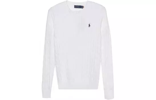 Джемпер с круглым вырезом и вышивкой «Пони» Polo Ralph Lauren, белый