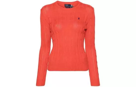 Джемпер с круглым вырезом и вышивкой «Пони» Polo Ralph Lauren, красный