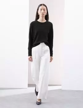 Джемпер с круглым вырезом из чистого кашемира Autograph, черный