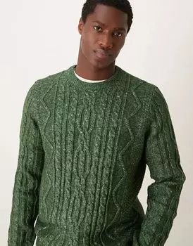 Джемпер с круглым вырезом из плотной пряжи темно-зеленого цвета ASOS DESIGN